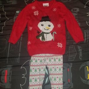 2T Little Lass Snowman Christmas Outfit